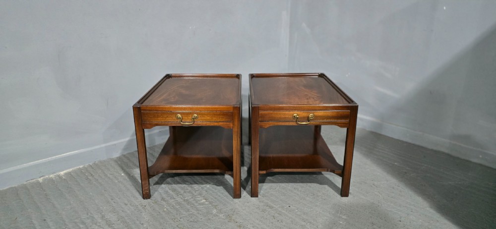 Wonderful Pair Mahogany Lamp Tables View VIII