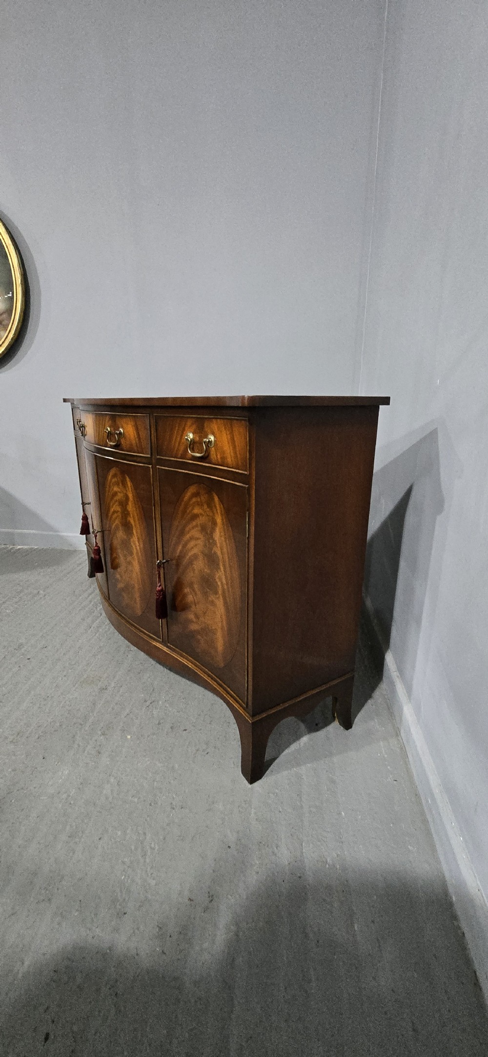 Superb Serpentine Mahogany Sideboard View VIII