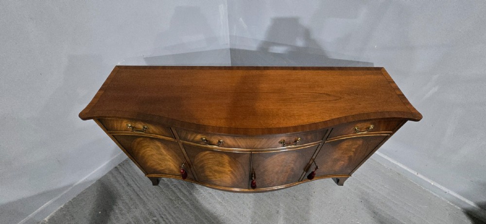 Superb Serpentine Mahogany Sideboard View IX