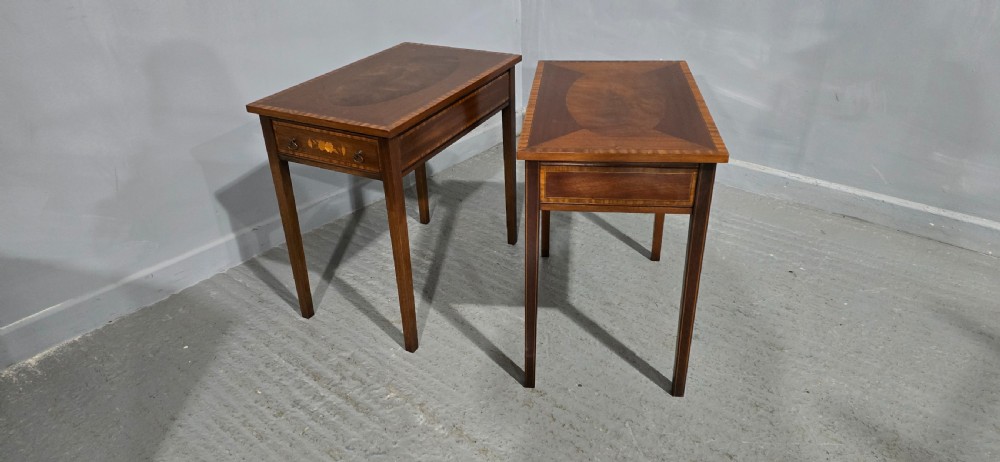 Fine Pair Mahogany Lamp Tables View X