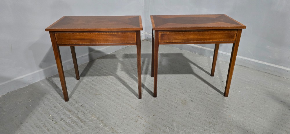 Fine Pair Mahogany Lamp Tables View XI