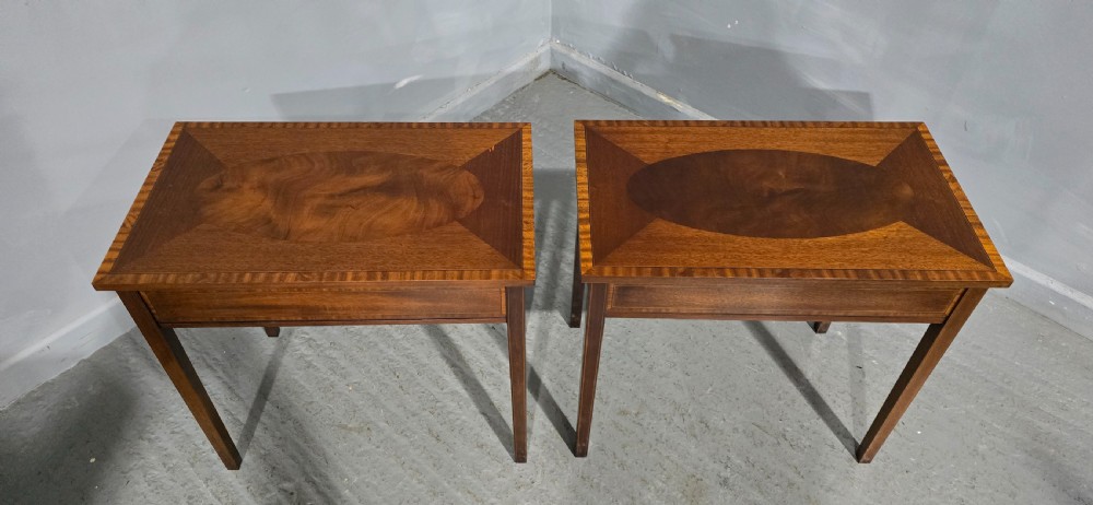 Fine Pair Mahogany Lamp Tables View XII