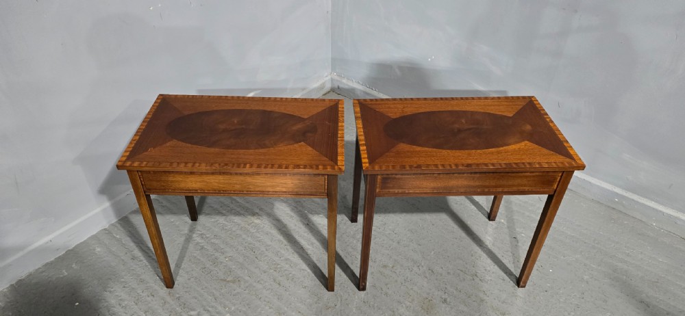 Fine Pair Mahogany Lamp Tables View XIII