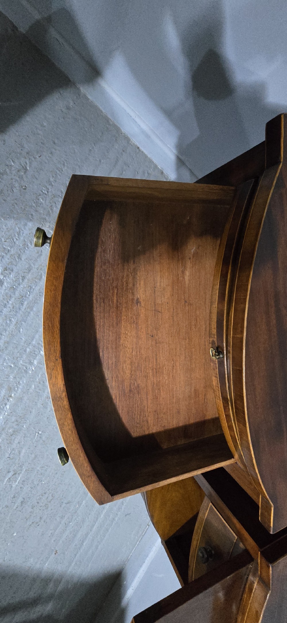 Fine Pair English Mahogany Bedside Lamp Cabinets View XIV
