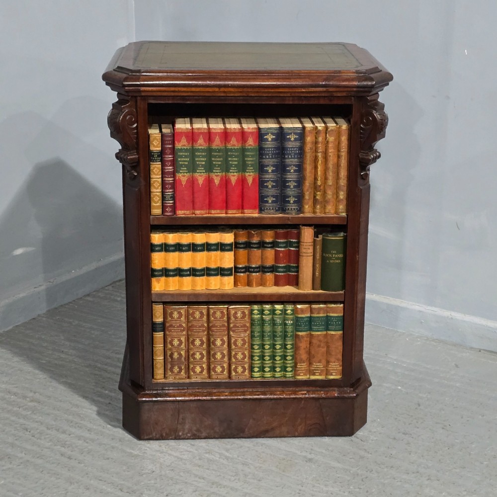 Rare Freestanding Mahogany Open Double Adjustable Bookcase