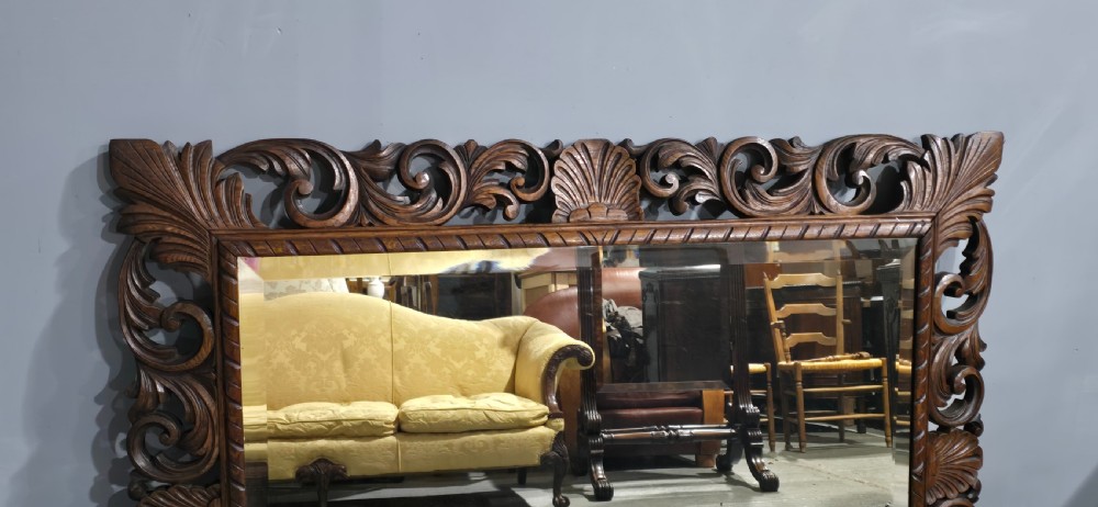 Large Oak Framed Cushion Mirror View II