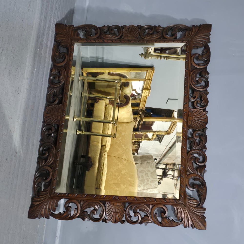 Large Oak Framed Cushion Mirror View V