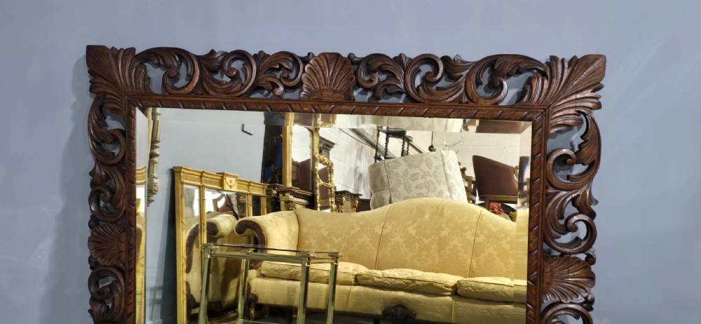 Large Oak Framed Cushion Mirror View VIII