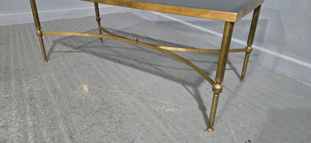 French Jansen Maison Brass Coffee Table View V