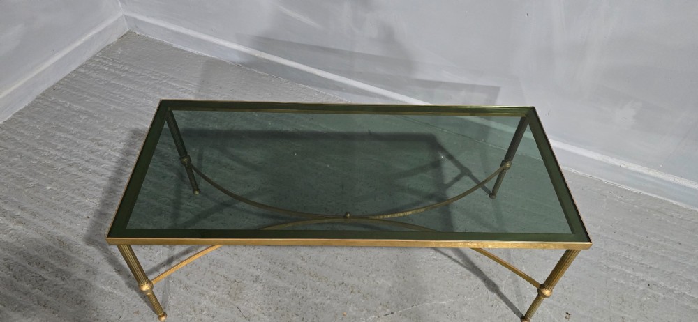 French Jansen Maison Brass Coffee Table View VII