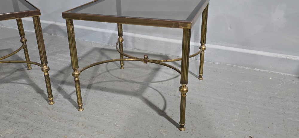 Pair French Maison Jansen Brass Lamp Tables View III