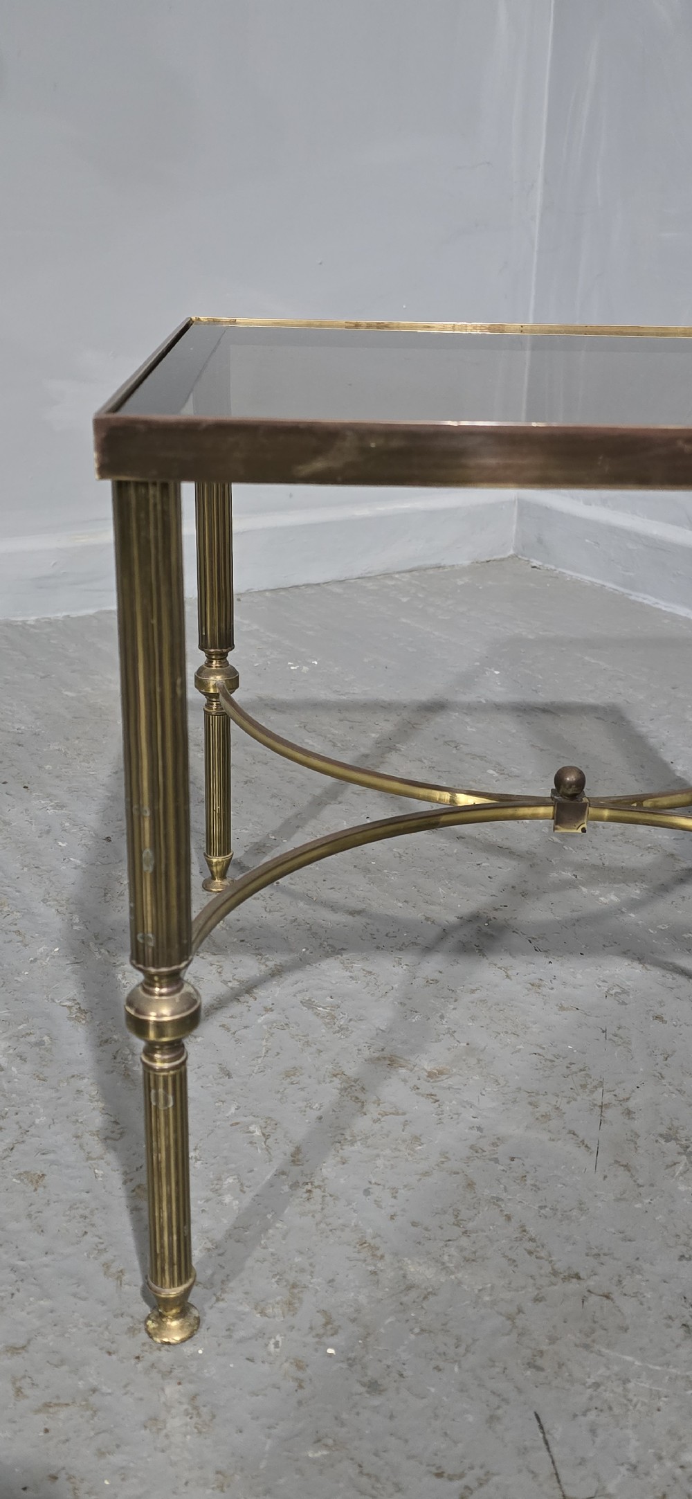 Pair French Maison Jansen Brass Lamp Tables View VI