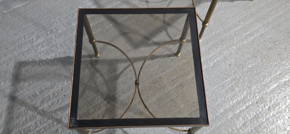 Pair French Maison Jansen Brass Lamp Tables View VIII