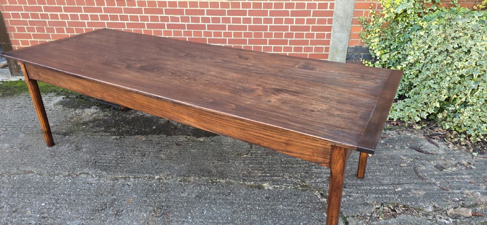 Large French Refrectory Farmhouse Kitchen Dining Table View XI