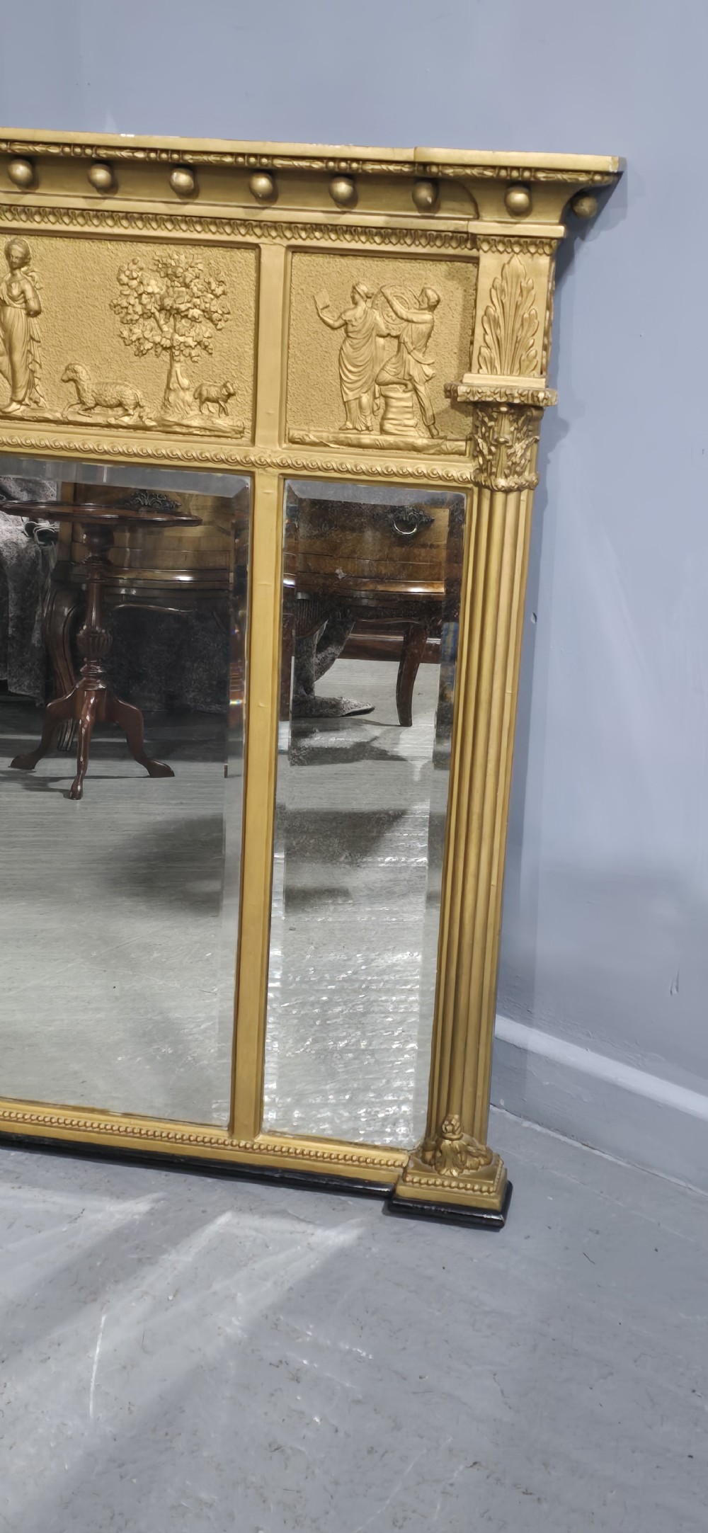 Fine Regency Gilt Overmantle Mirror View III