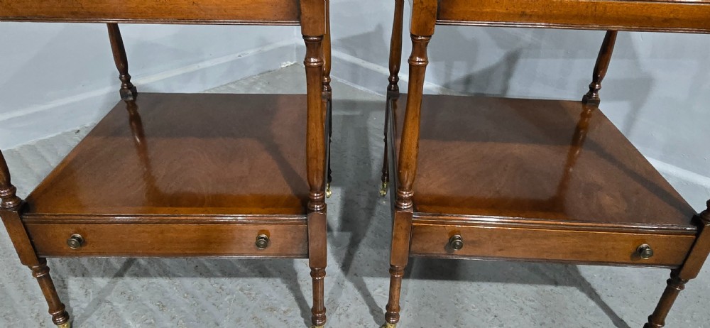 Fine Pair Regency Mahogany Lamp Tables View V