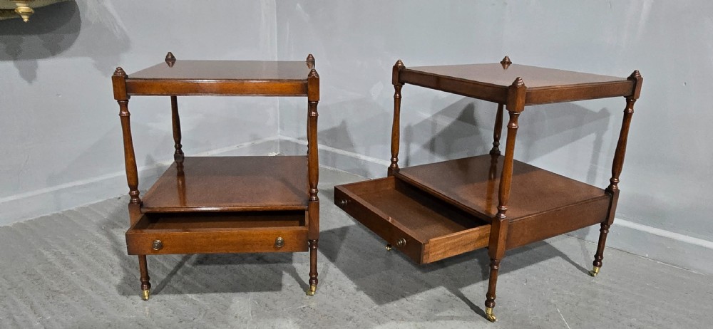Fine Pair Regency Mahogany Lamp Tables View VII