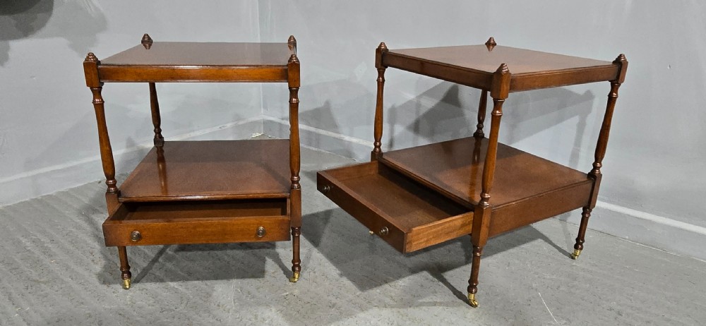 Fine Pair Regency Mahogany Lamp Tables View VIII