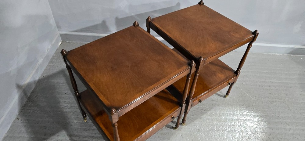 Fine Pair Regency Mahogany Lamp Tables View XII