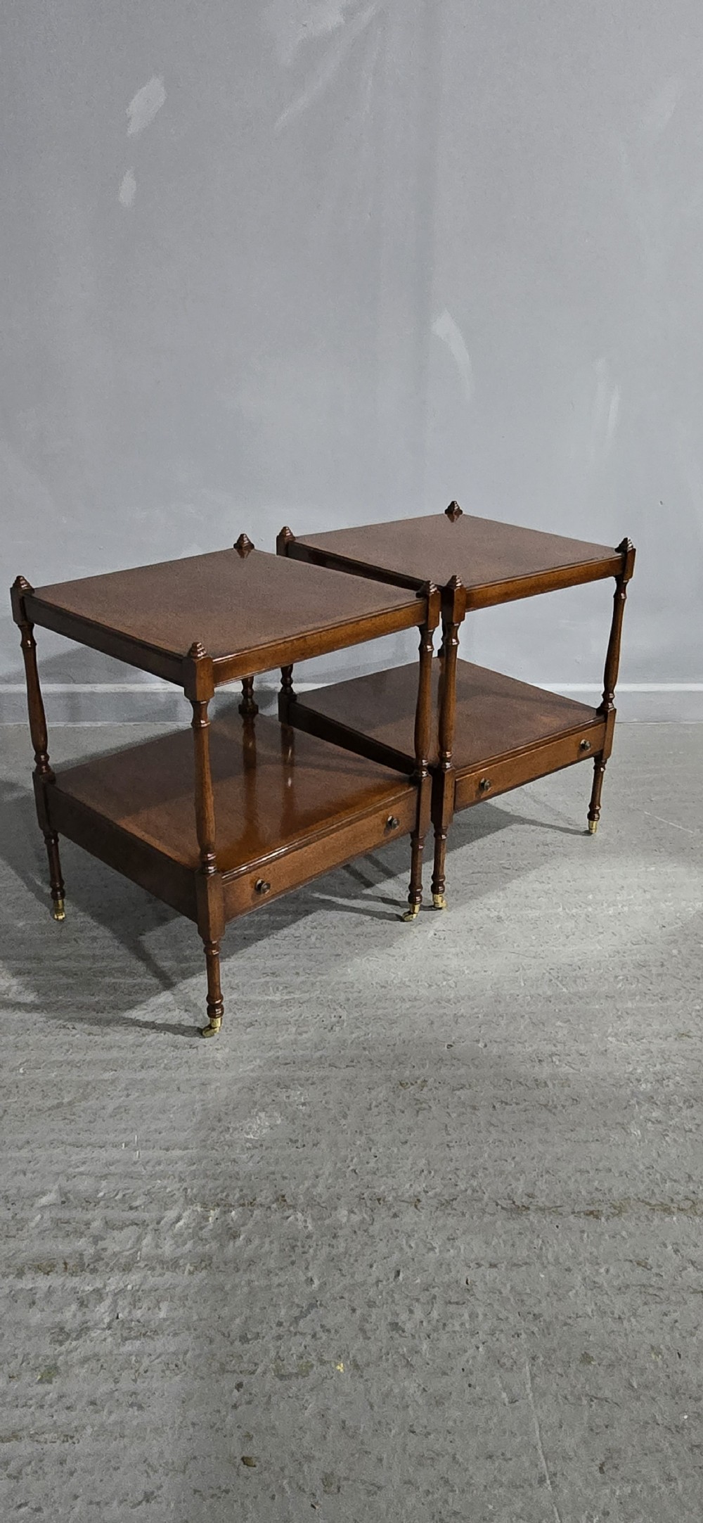 Fine Pair Regency Mahogany Lamp Tables View XIII