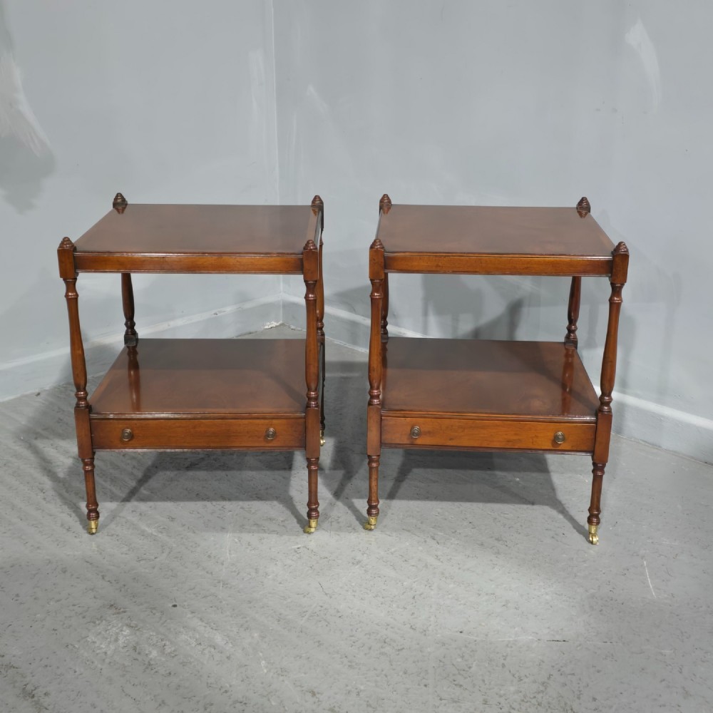 Fine Pair Regency Mahogany Lamp Tables