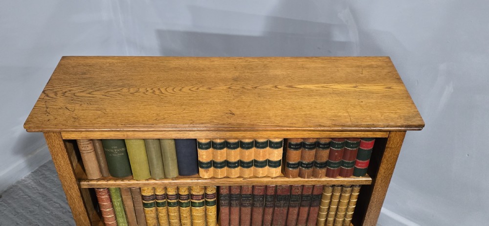 Golden Oak Open Adjustable Library Bookcase View V