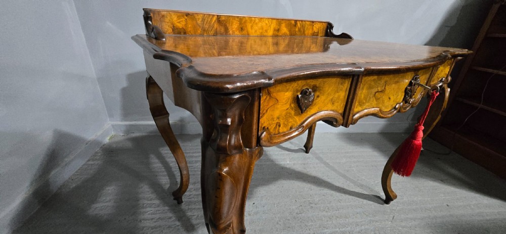Superb Burr Walnut Dressing Side Table View VII