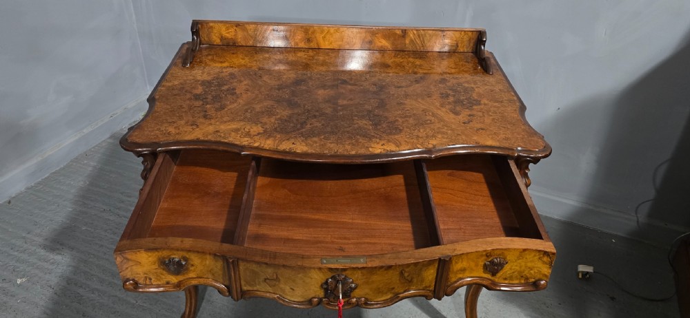 Superb Burr Walnut Dressing Side Table View XV