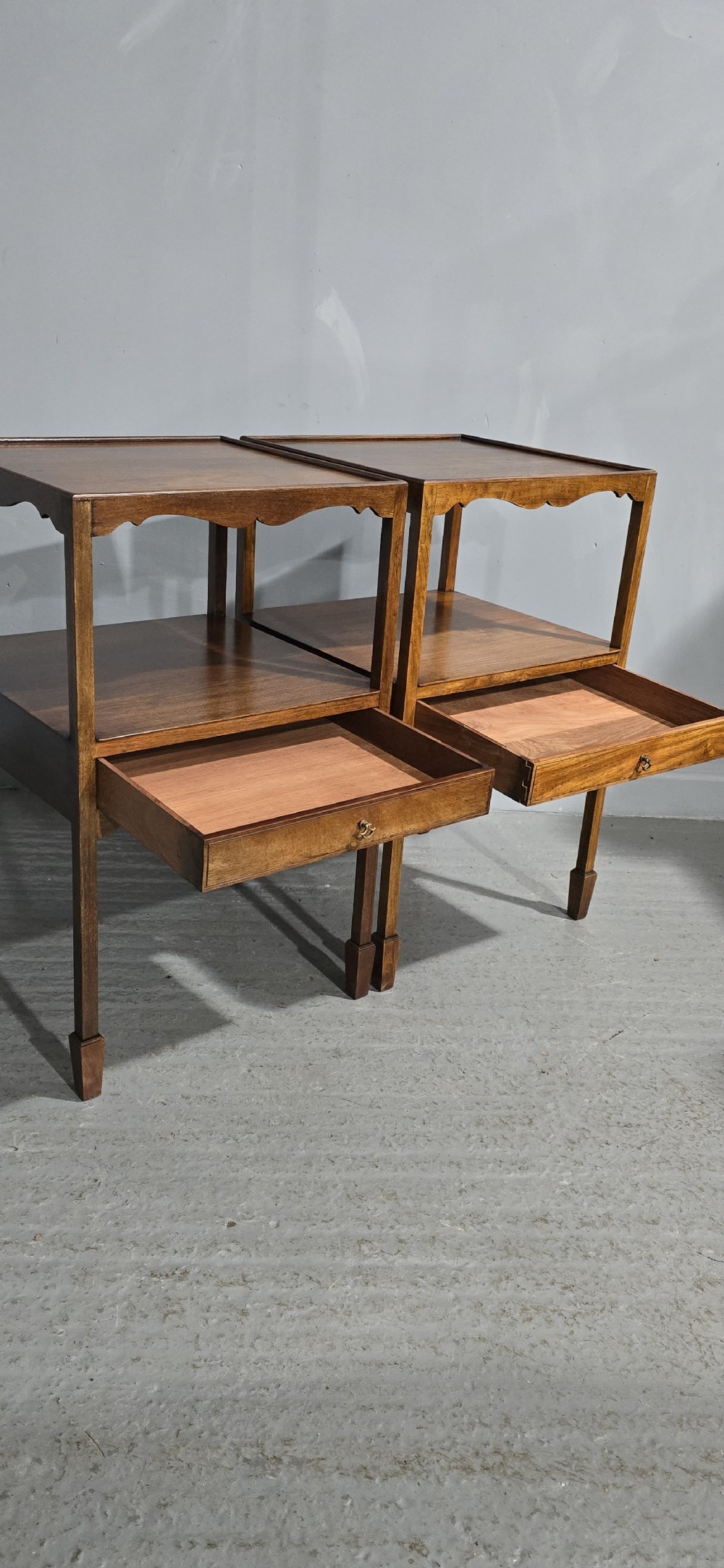 Good Pair Georgian Mahogany Night Lamp Tables View VI