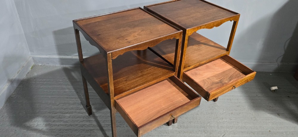 Good Pair Georgian Mahogany Night Lamp Tables View VII