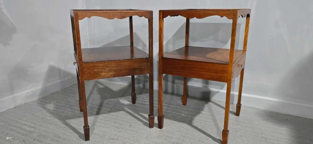 Good Pair Georgian Mahogany Night Lamp Tables View VIII