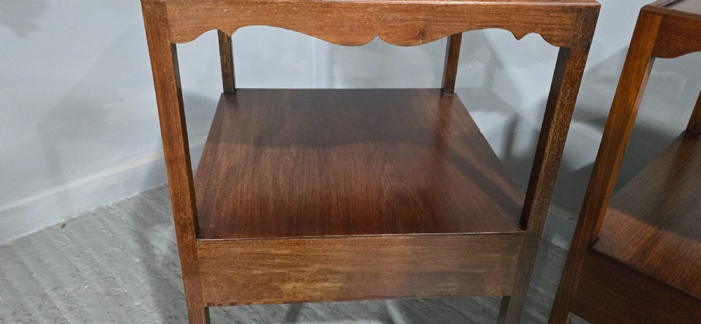 Good Pair Georgian Mahogany Night Lamp Tables View IX