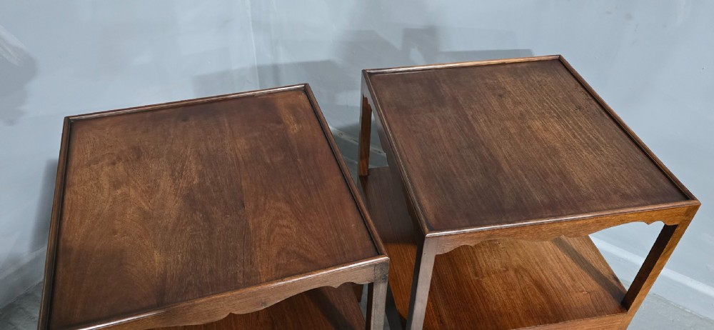 Good Pair Georgian Mahogany Night Lamp Tables View X