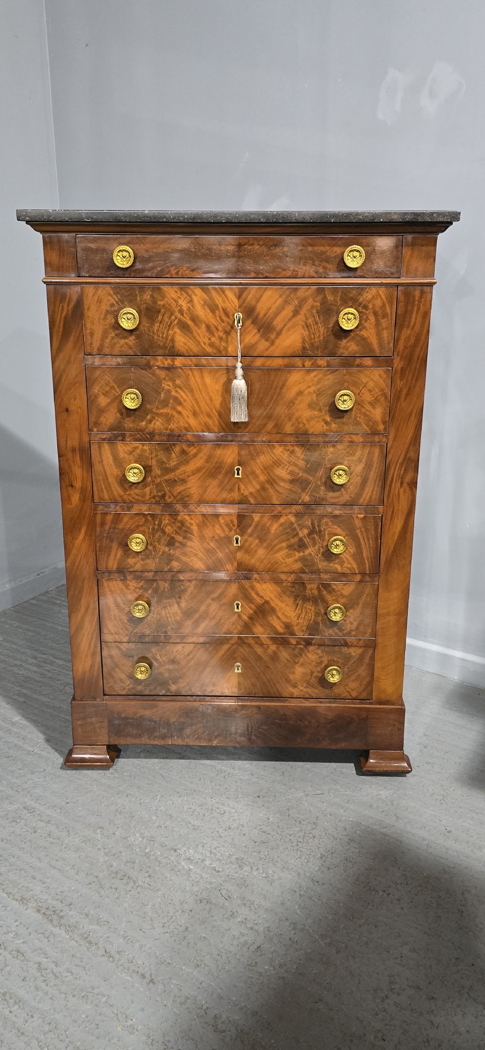 Super French Tall Chest of Mahogany Drawers View III