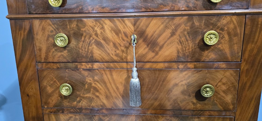 Super French Tall Chest of Mahogany Drawers View IV