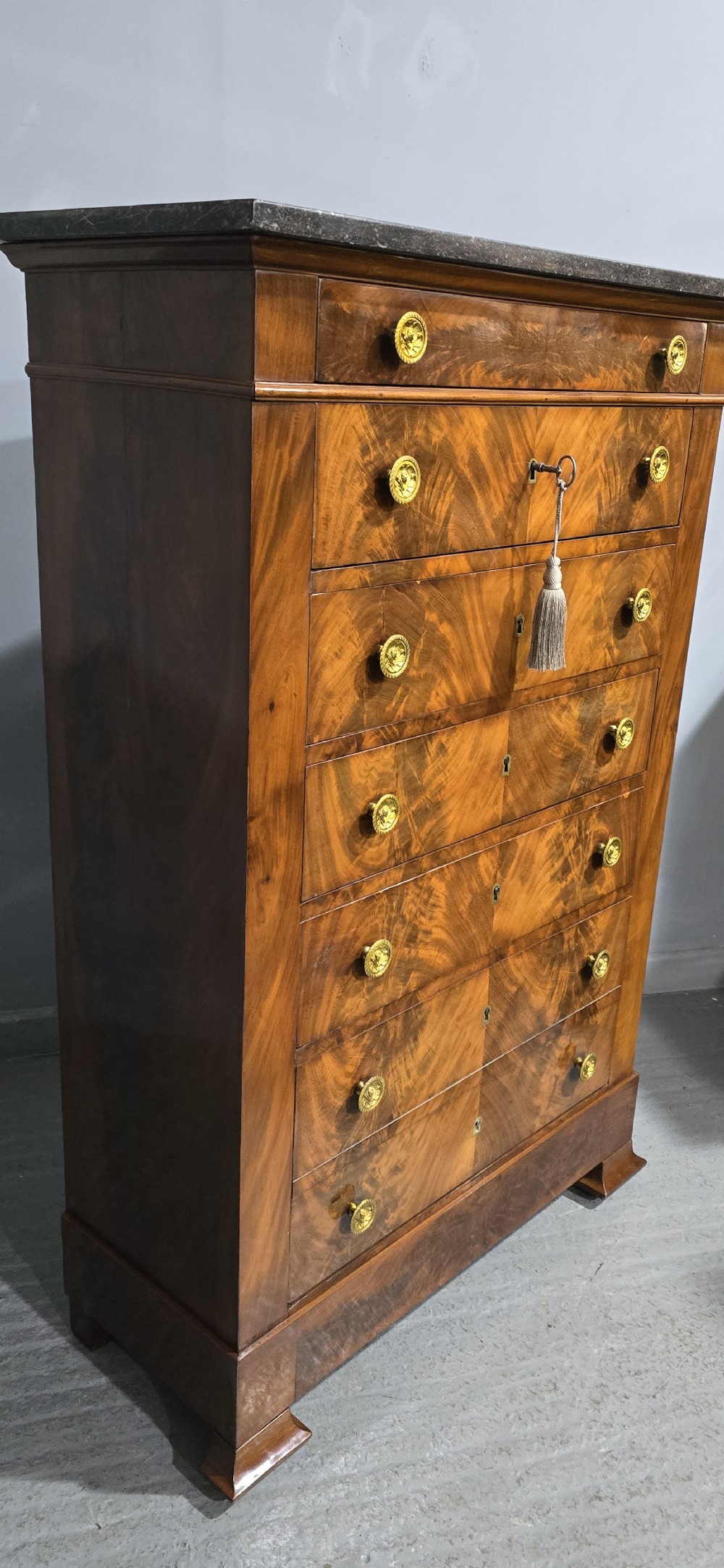 Super French Tall Chest of Mahogany Drawers View VI
