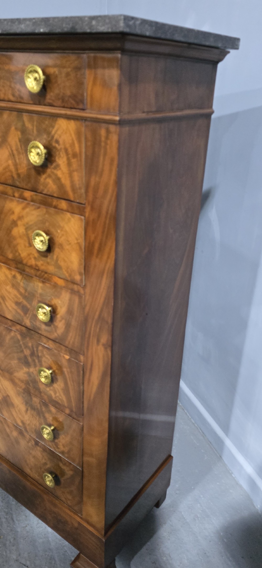 Super French Tall Chest of Mahogany Drawers View VIII