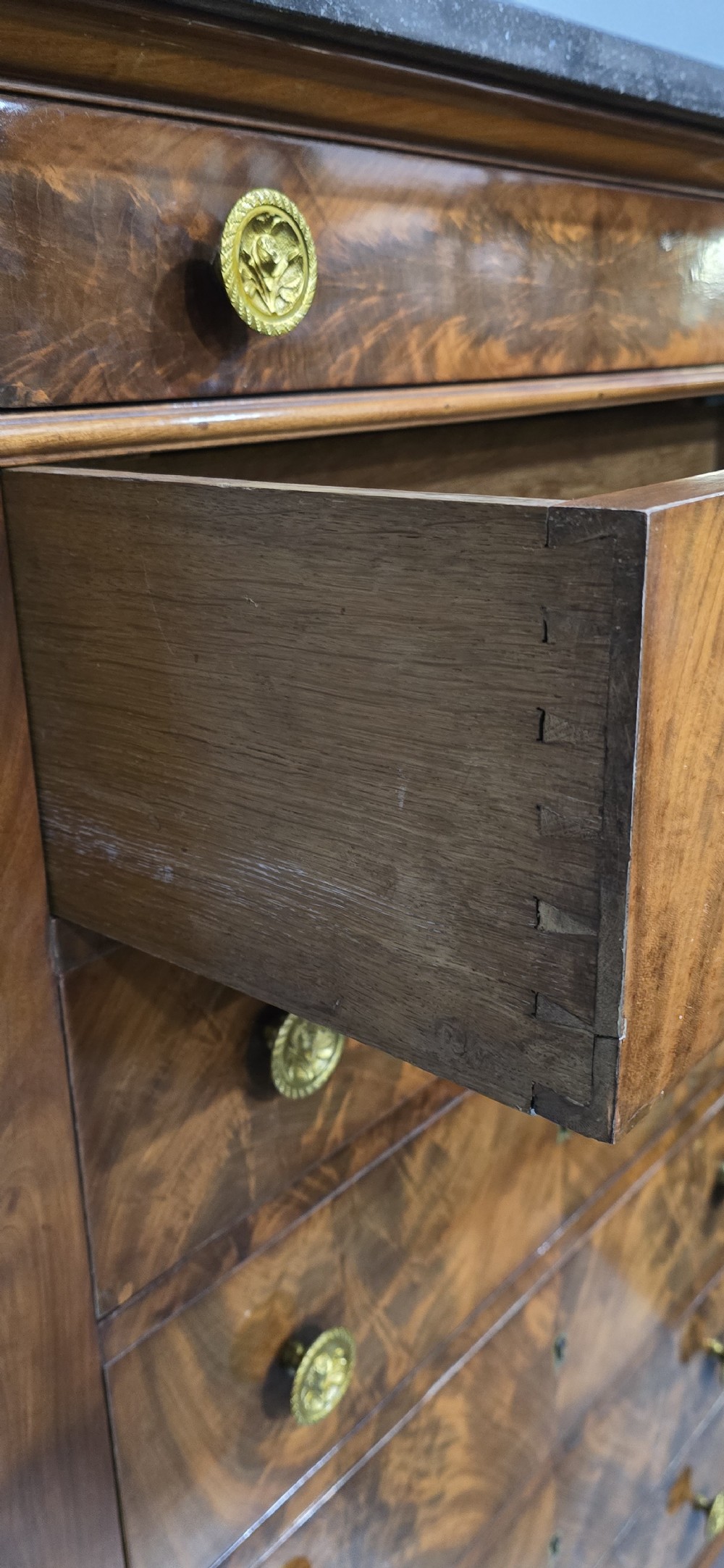 Super French Tall Chest of Mahogany Drawers View XI