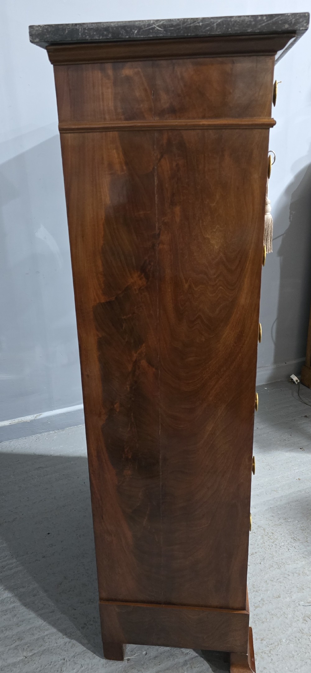 Super French Tall Chest of Mahogany Drawers View XIII