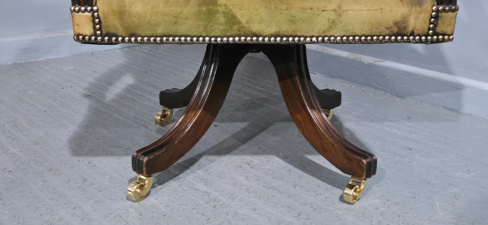 Fine Leather and Mahogany Office Desk Chair View III