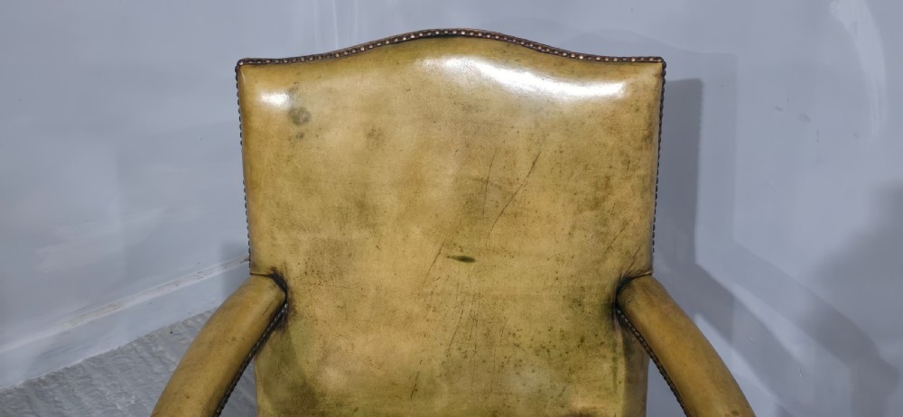 Fine Leather and Mahogany Office Desk Chair View V