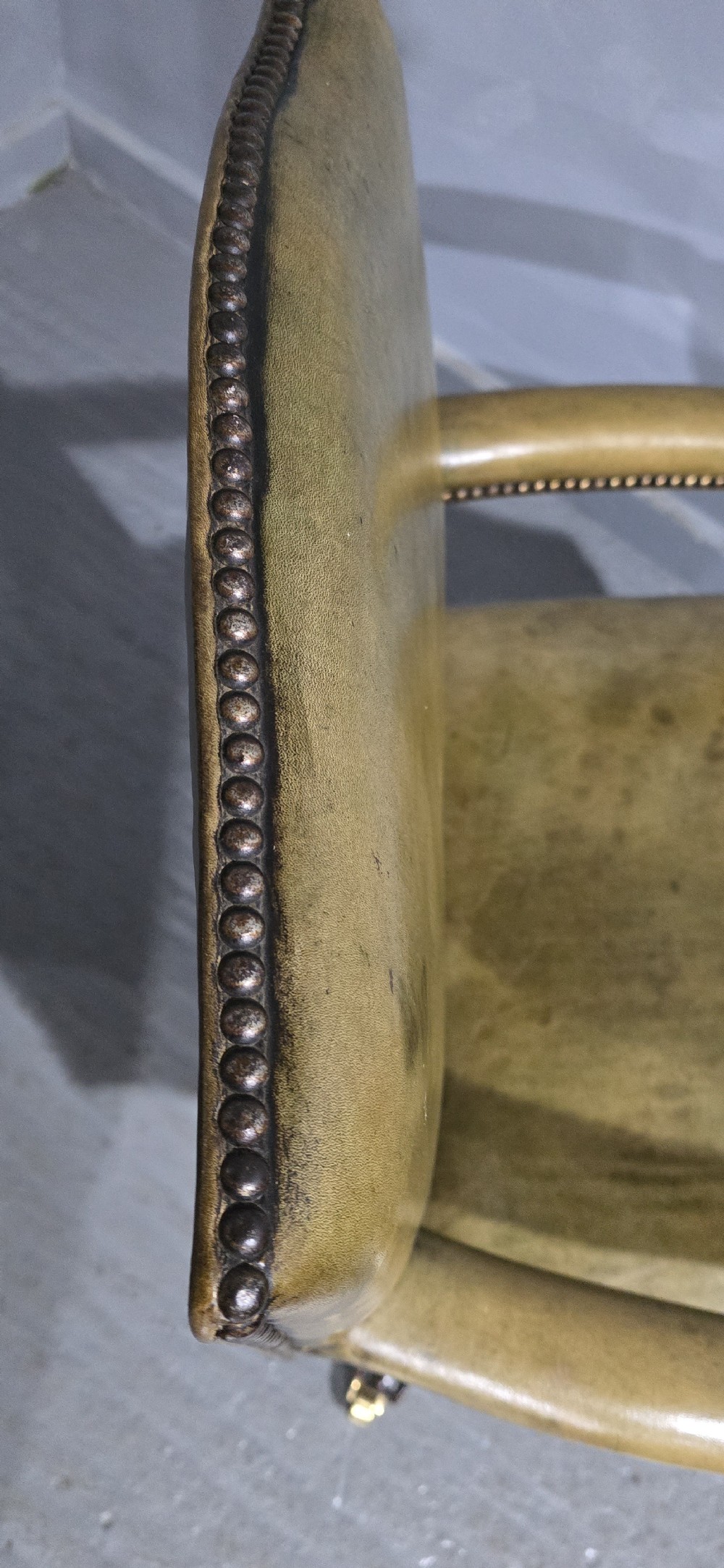 Fine Leather and Mahogany Office Desk Chair View VIII