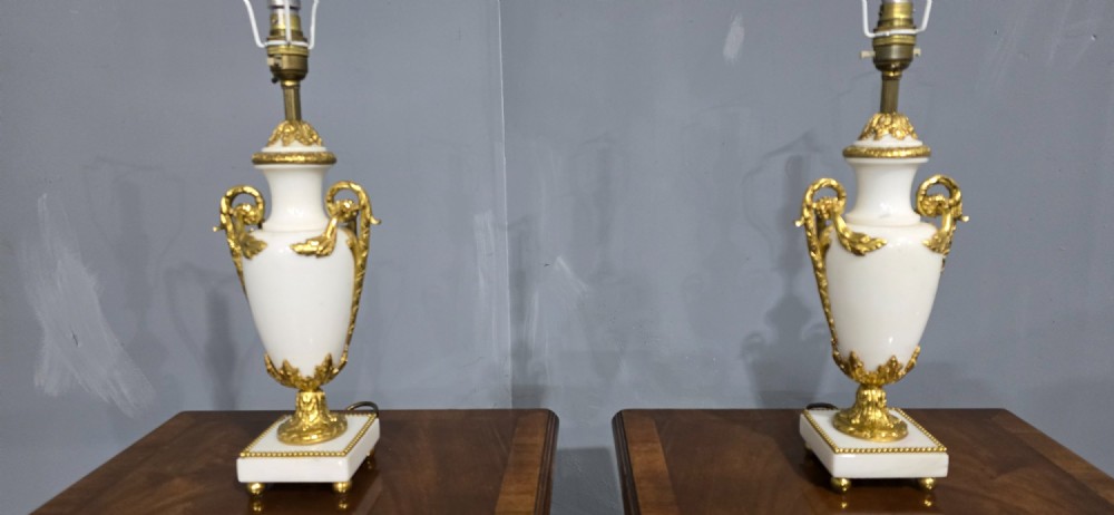 Pair French Marble Table Lamps View IV