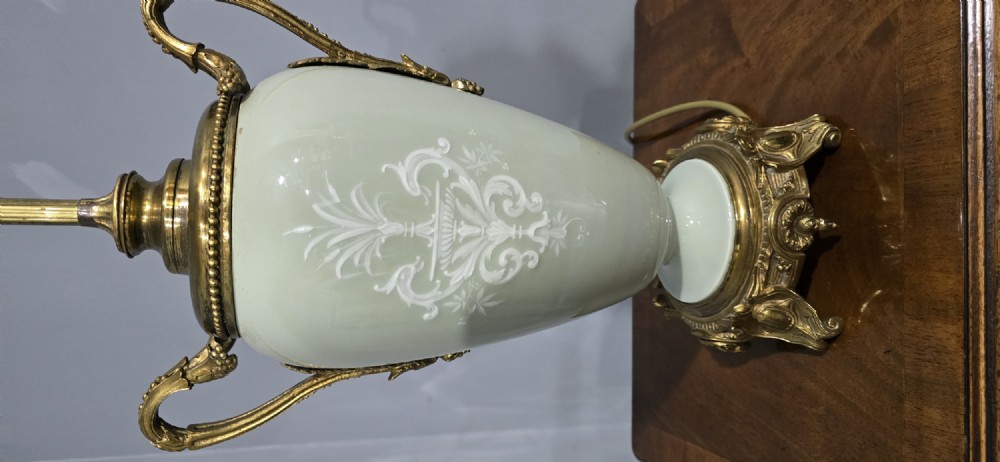 Large French Pate-Sur-Pate Table Lamp View X