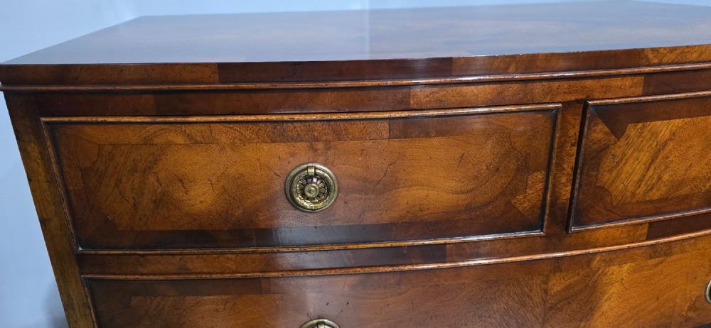 Georgian Bowed Mahogany Chest of Drawers View VIII