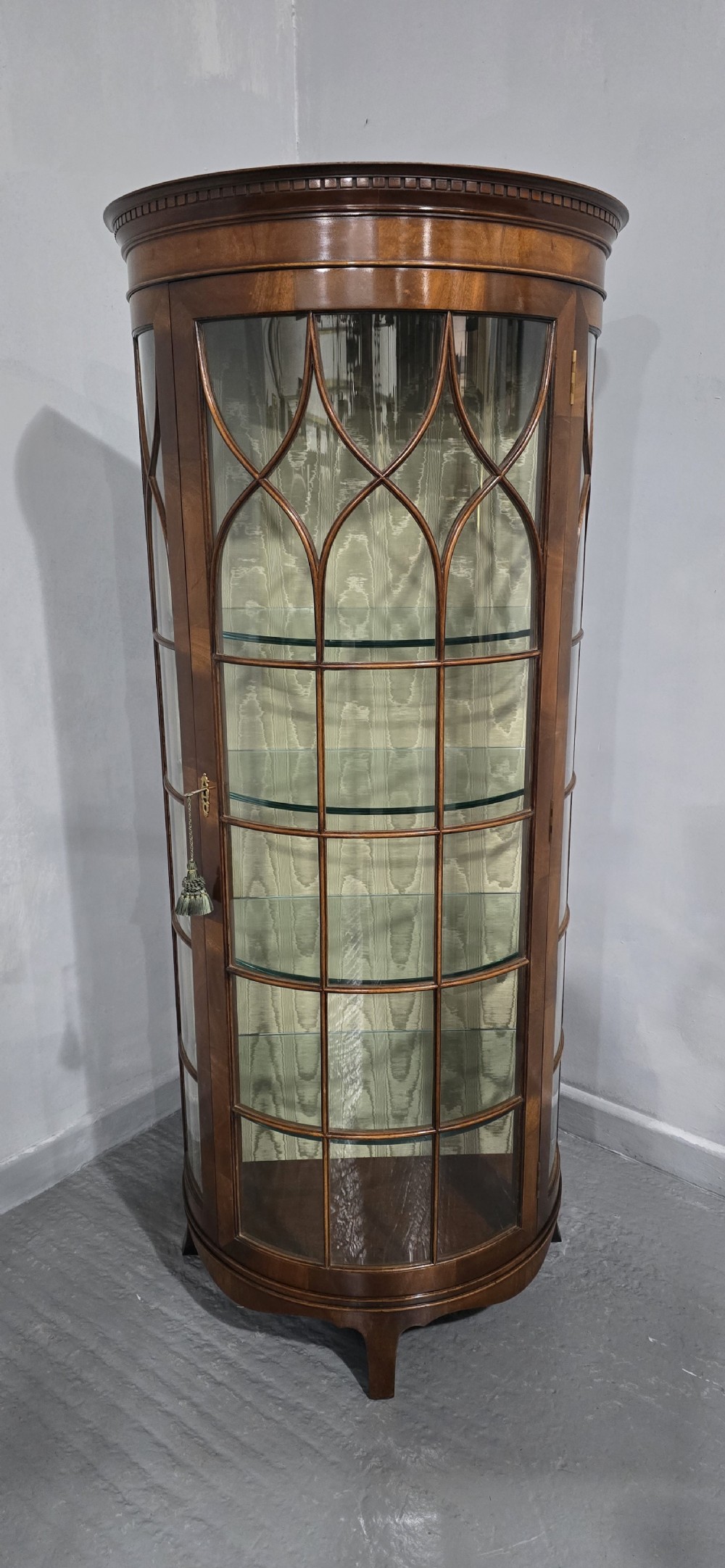 Outstanding Demi Lune Mahogany Display Cabinet