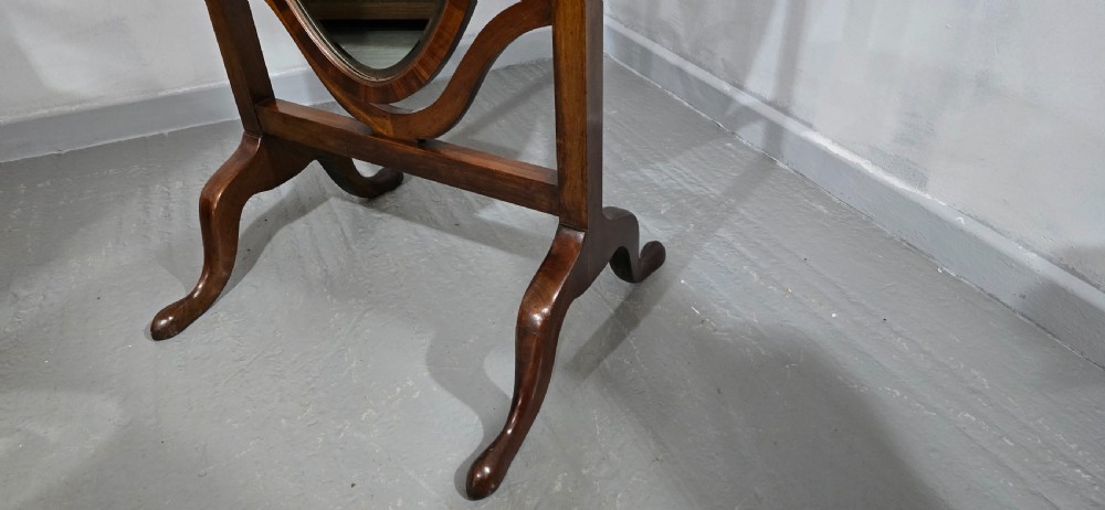Fine Mahogany Oval Cheval Mirror View VI