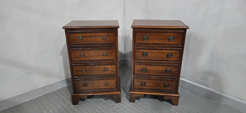 Pair Regency Mahogany Bedside Lamp Chests of Drawers View III