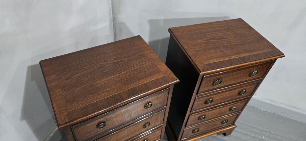 Pair Regency Mahogany Bedside Lamp Chests of Drawers View VII