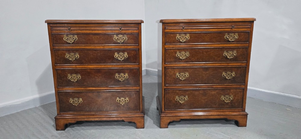 Excellent Pair Burr Walnut Chests of Drawers View III